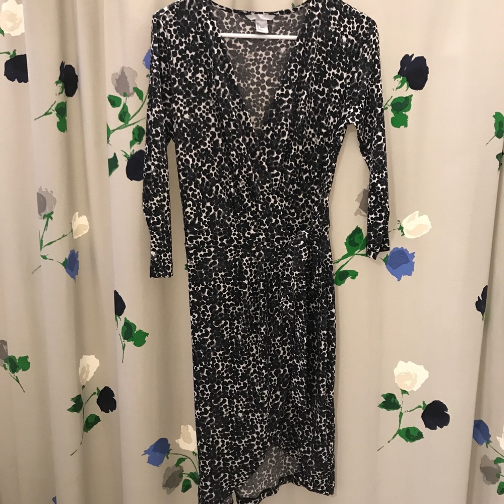 Wrap around spotted dress